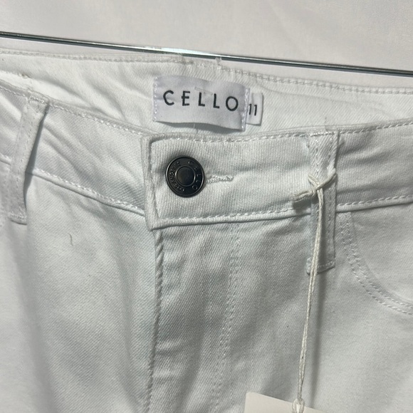 Cello White Cropped Ankle Jeans with Frayed Hem - Picture 5 of 11